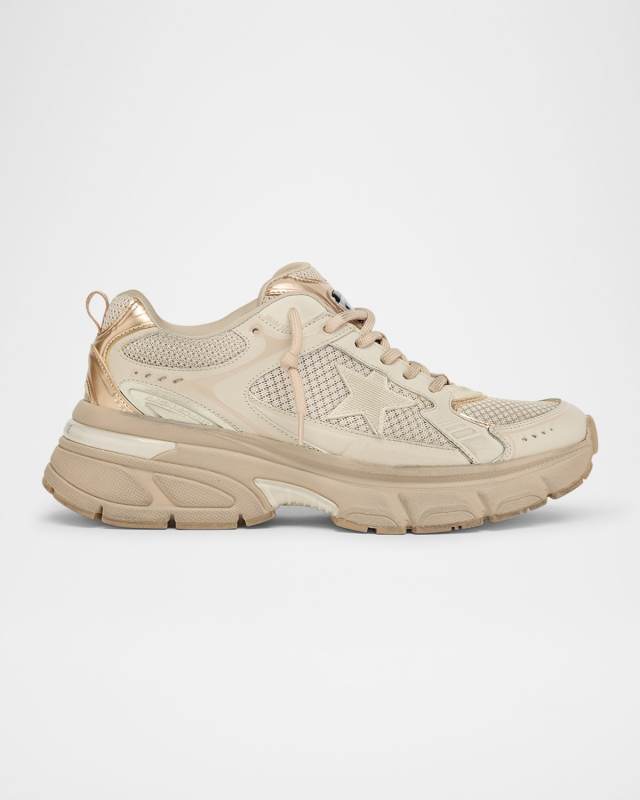 Lightstar Net Mixed Leather Runner Sneakers